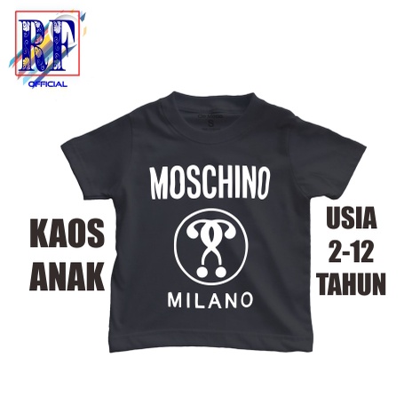 KAOS ANAK BRAND DISTRO MOSCHINO MILANO BAJU T-SHIRT VINTAGE KAOS KIDS TEE OOTD UNISEX PAKAIAN FASHIO