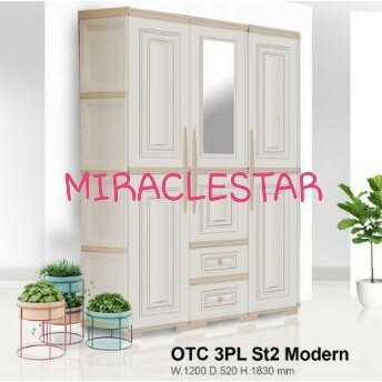  Olymplast  OTC 3PL Modern Lemari  Pakaian  Plastik  3 Pintu 