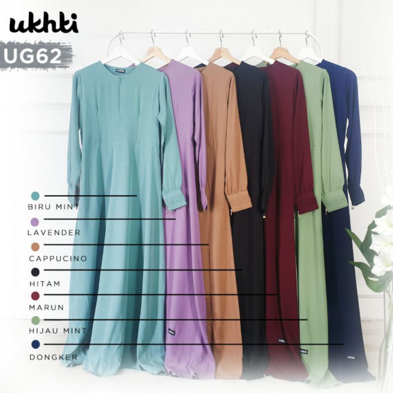 GAMIS BRANDED UKHTI UG62 Gamis Ukhti Terbaru 2021 Baju Gamis Muslimah Syari Dress Syari Busui Gamis 