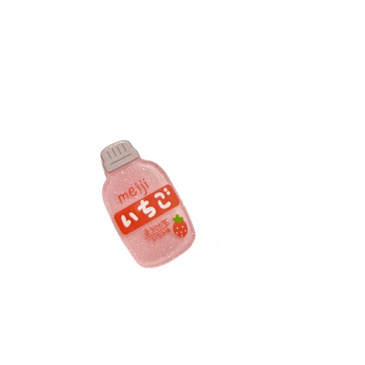 Jepit Rambut Bentuk Botol Minuman Strawberry Gaya Korea Untuk Wanita