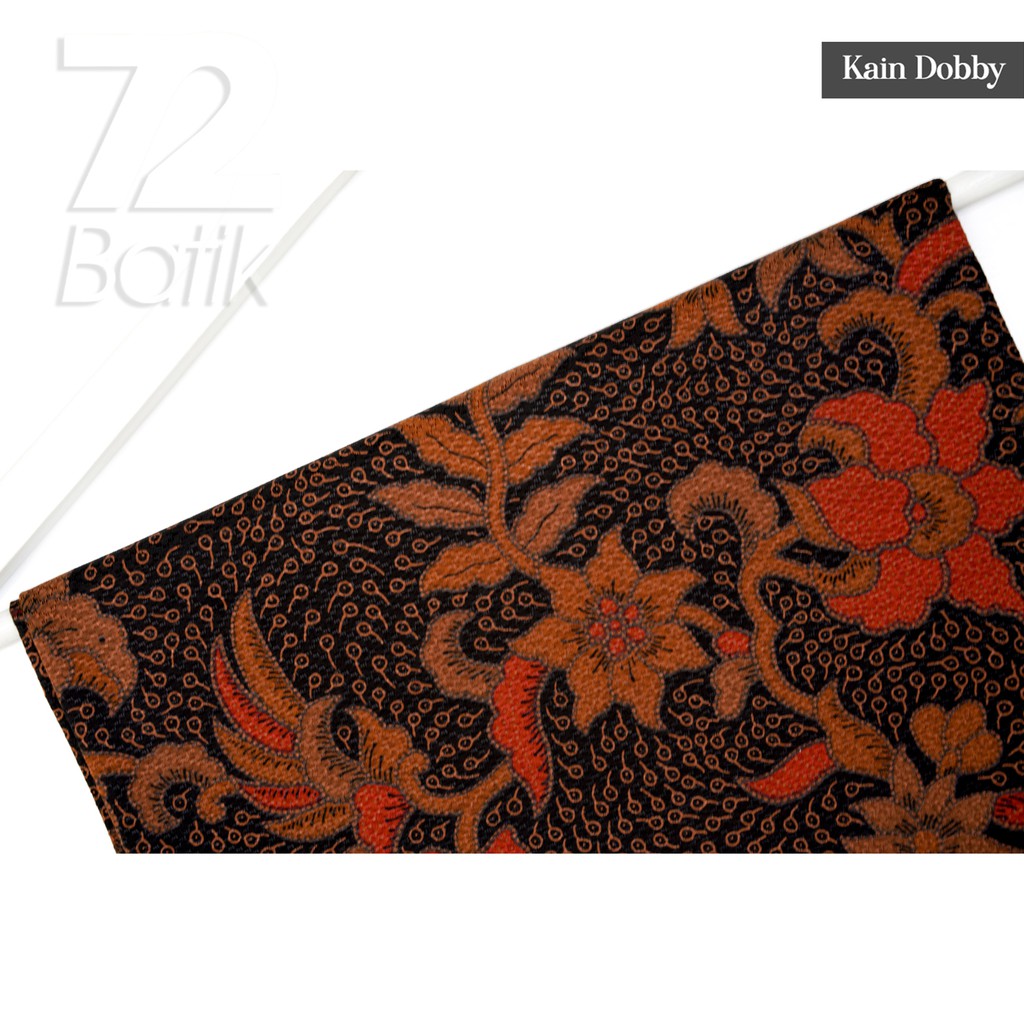 BAHAN BATIK PREMIUM Dobby Motif Kembang Warna Orange Oranye Oren Hitam Dolbi Dobi Doby 725515 Cap 72 Jarik Jarit Samping Kebat Panjang Batik Dobby Modern Premium Bahan Seragam Batik Pernikahan Kantor Keluarga Murah Kamen Jadi Batik Bali Lembaran