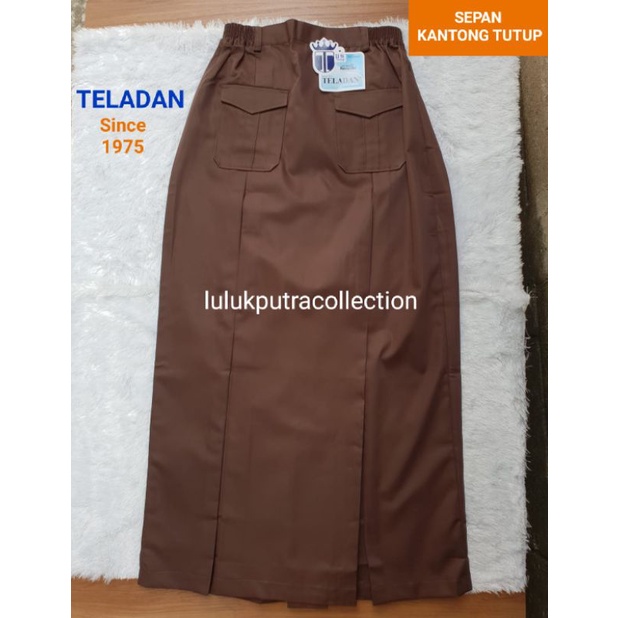 

Seragam Teladan Rok Span Coklat Pramuka Kantong tutup SMP/ Seragam Bawahan SMP/Seragam Pramuka SMP