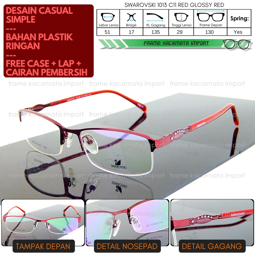 Bingkai Kacamata Minus Wanita Aluminium Ringan