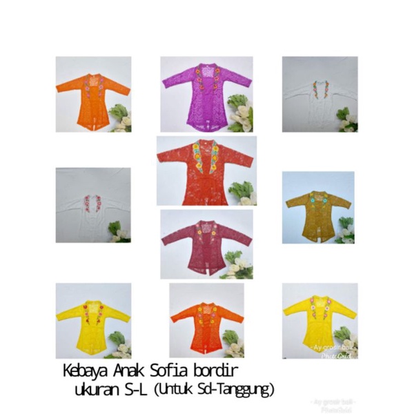 [Bisa COD] Baju Kebaya Bali Sofia Bordir | Baju Kebaya Anak Bali | Baju Kebaya Bali Murah