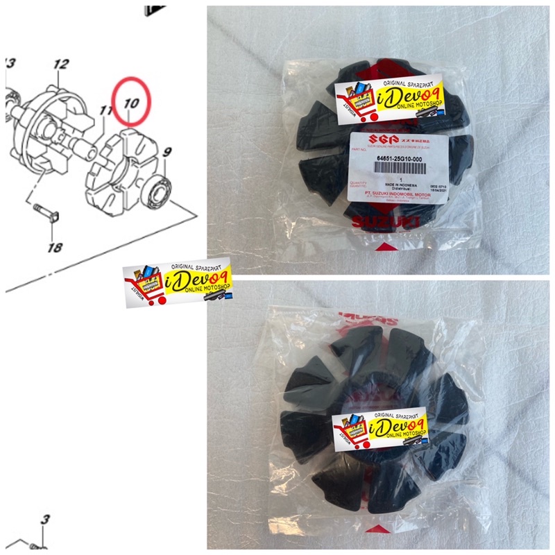 Karet Napgear Napgir Cushion Tromol Belakang Satria Fu Fi Satria Karbu Original SGP