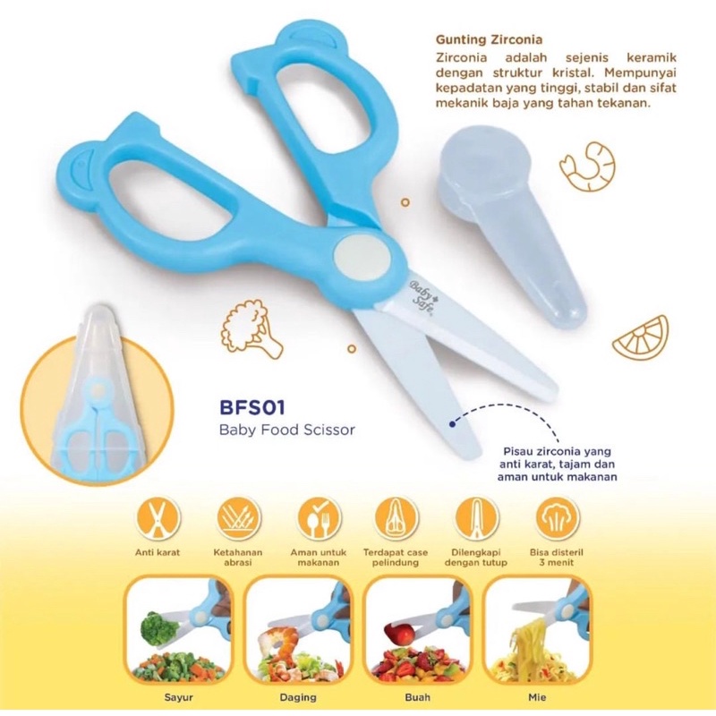 Baby Safe Baby Food Scissor BFS01 / Gunting Makanan Bayi