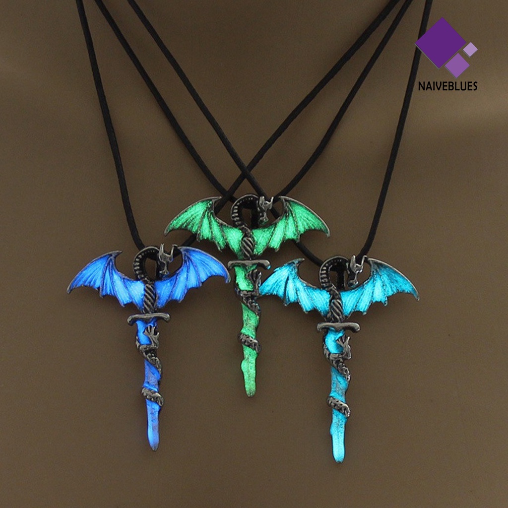 Kalung Liontin Luminous Glow In The Dark Gaya Vintage Untuk Halloween