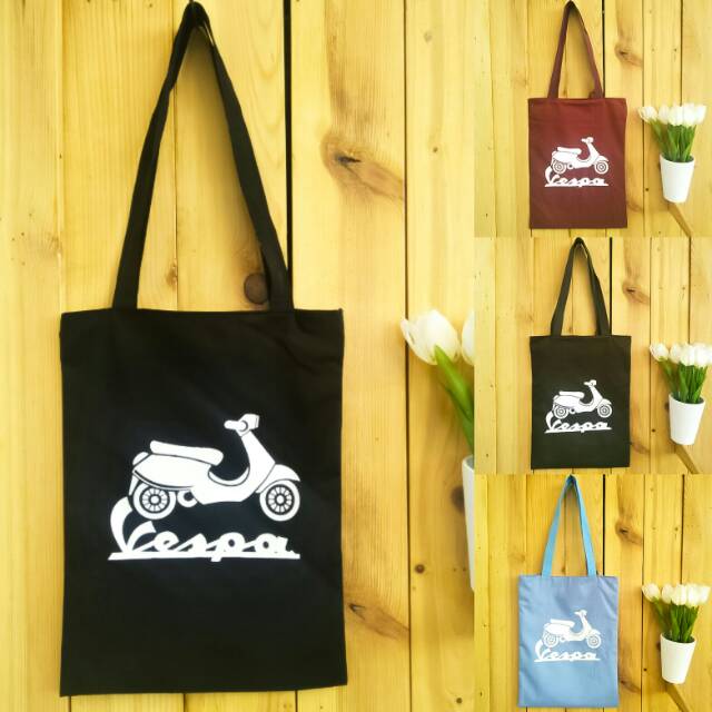 [BISA COD] New vespa [ADA RESLETING] tote bag karakter sablon