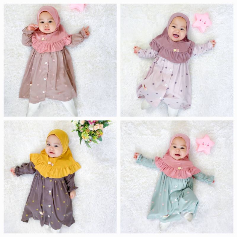 Gamis bayi perempuan newborn 4_12bln | 1_2thn