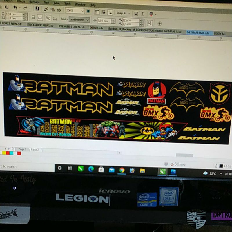 Decal stiker sepeda BMX BATMAN GOLD EDITION