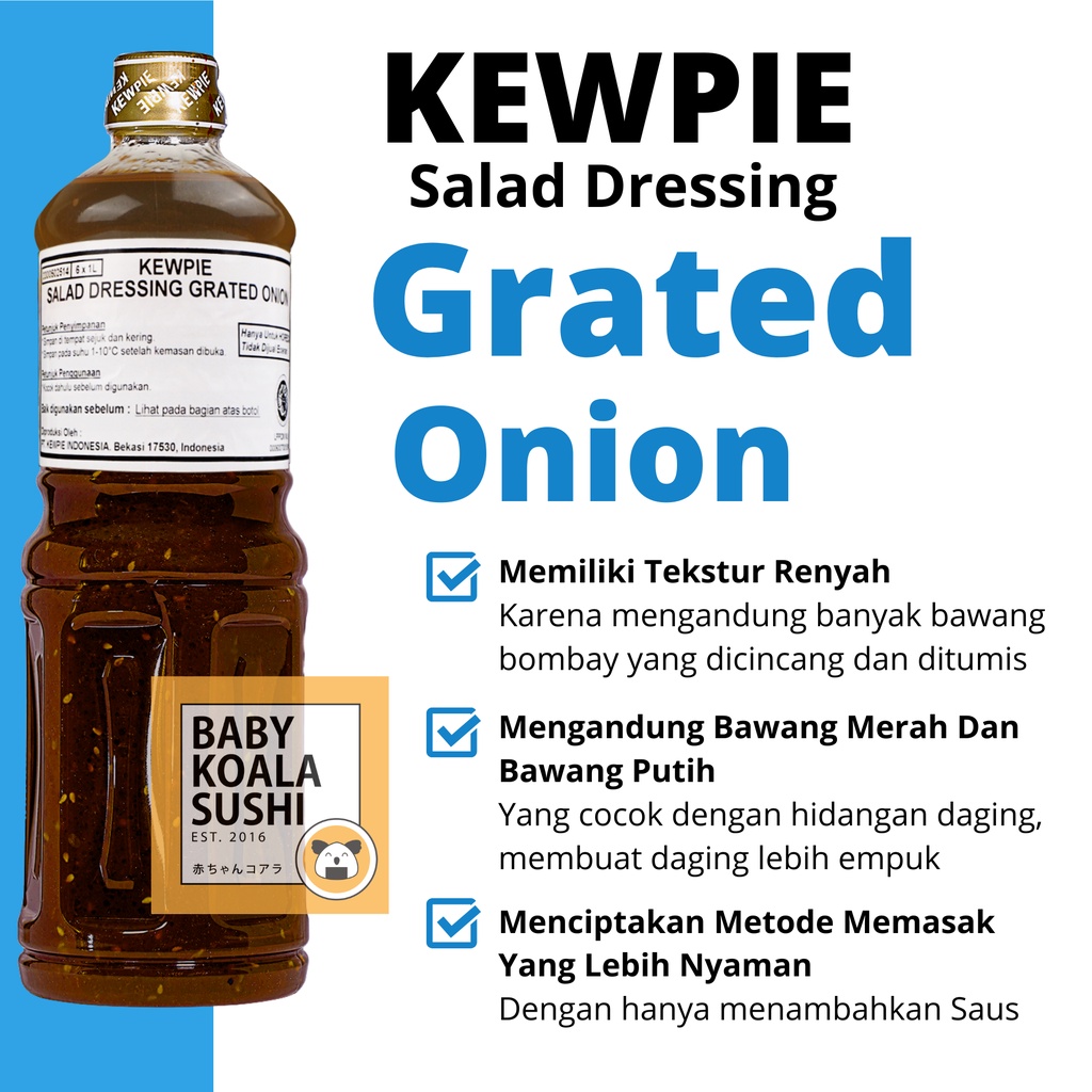 KEWPIE Salad Dressing Grated Onion 1 liter Halal │ Bumbu Tumis