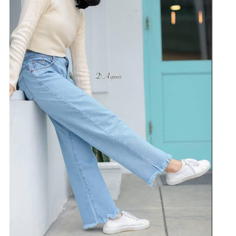 Langsung Beliii.. PROMO GRATIS ONGKIR KULOT JEANS WASHED JUMBO KULOT LEVIS RAWIS KEKINIAN