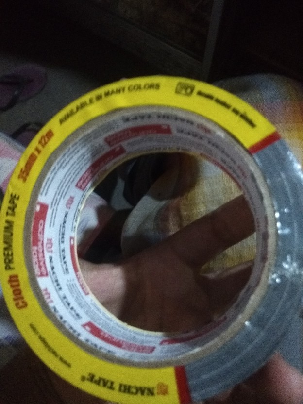 Plakban / Lakban Nachi Linen Kain 1 1/2 Inch 35mm Hitam / Roll