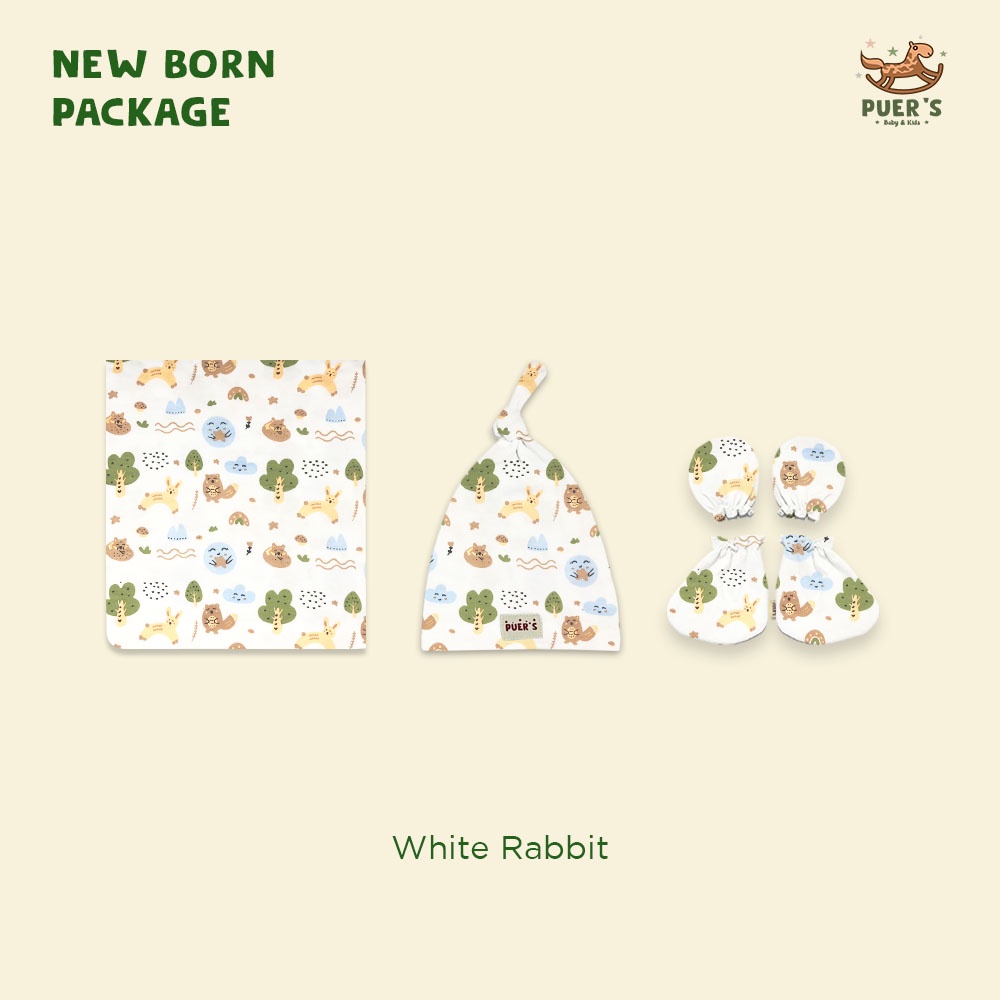 NEWBORN PACKAGE (SWADDLE SET) WHITE RABBIT