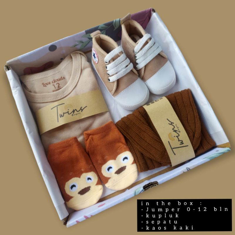 Hampers bayi/ hampers baby newbron / gift box / kado lahiran-Coklat 1