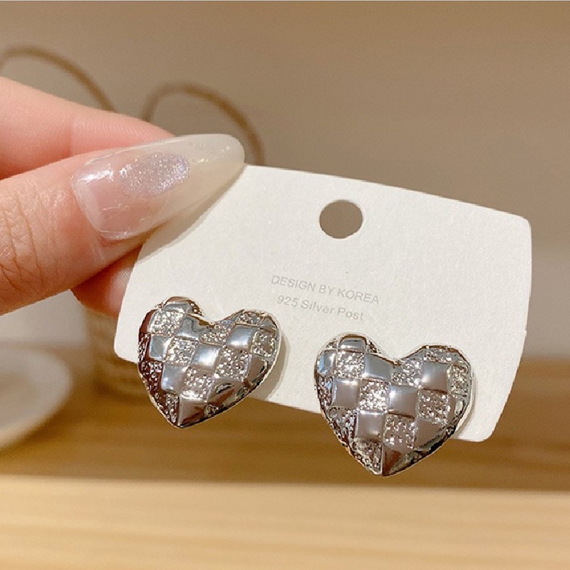 Anting Tusuk Gantung Bahan Sterling Silver 925 Desain Hati Gaya Korea Untuk Wanita 2022