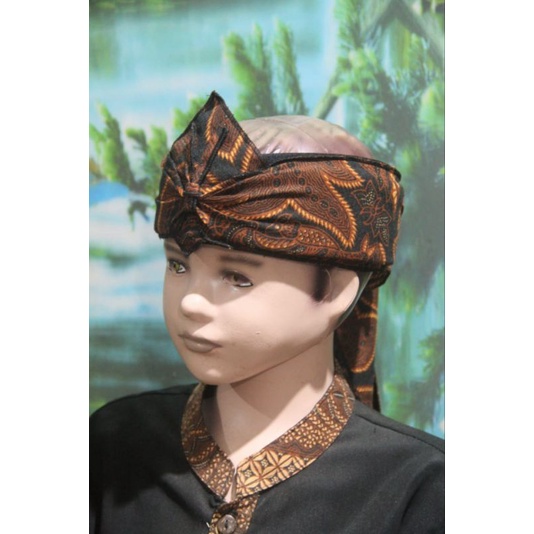 iket kepala sunda jawa blangkon anak dan dewasa batik coklat atas bolong (IKBA COKLAT)