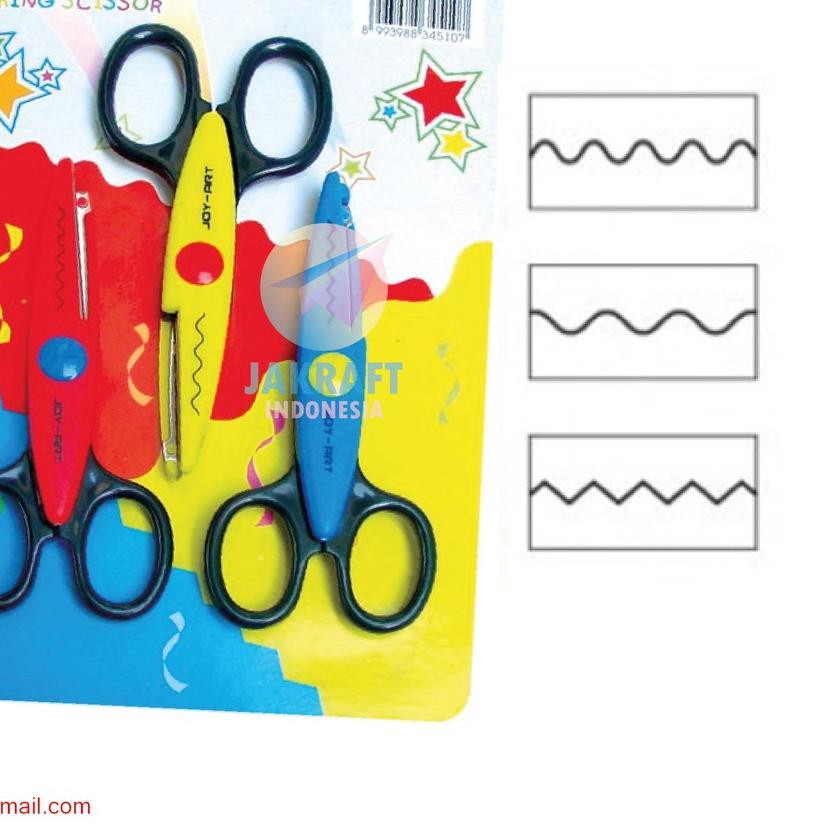 

SALE!! (kox-491) (3 Pcs) Set Gunting Kertas Kado Prakarya Zig Zag Gerigi Gelombang JOY-ART ZZ-525JA