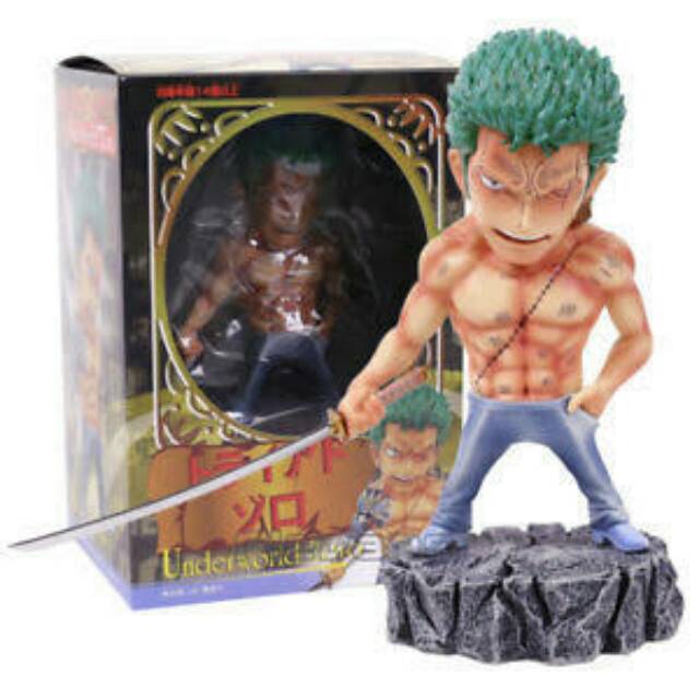 Anime One Piece Straw Hat Crew Underworld Roronoa Zoro with Tatoo Figure