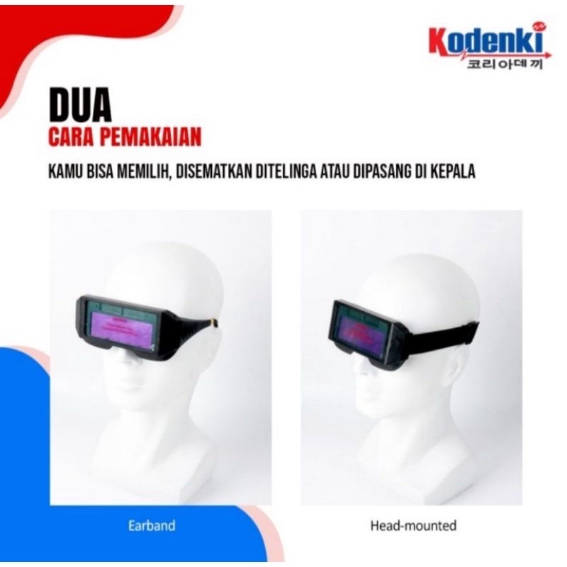 KODENKI Kacamata Las Auto Dark Otomatis Redup Welding Goggle Darkening