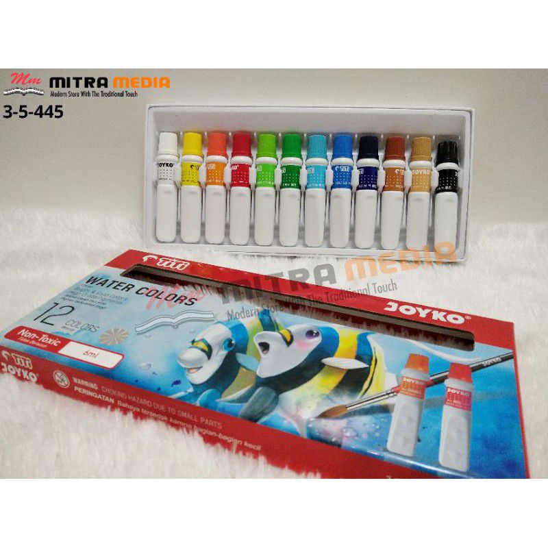 

Water Colour Cat Air Titi (Joyco)12 Warna 6 ml,Paint Lukis
