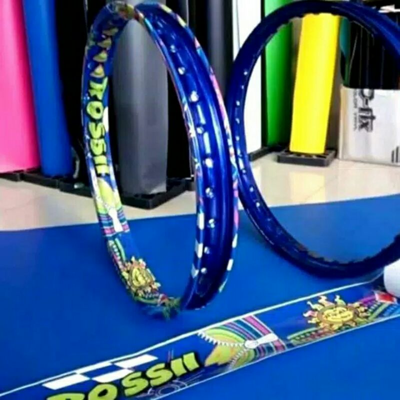 Sticker Zian Velg Rossi Ring 17 Motip pilihan