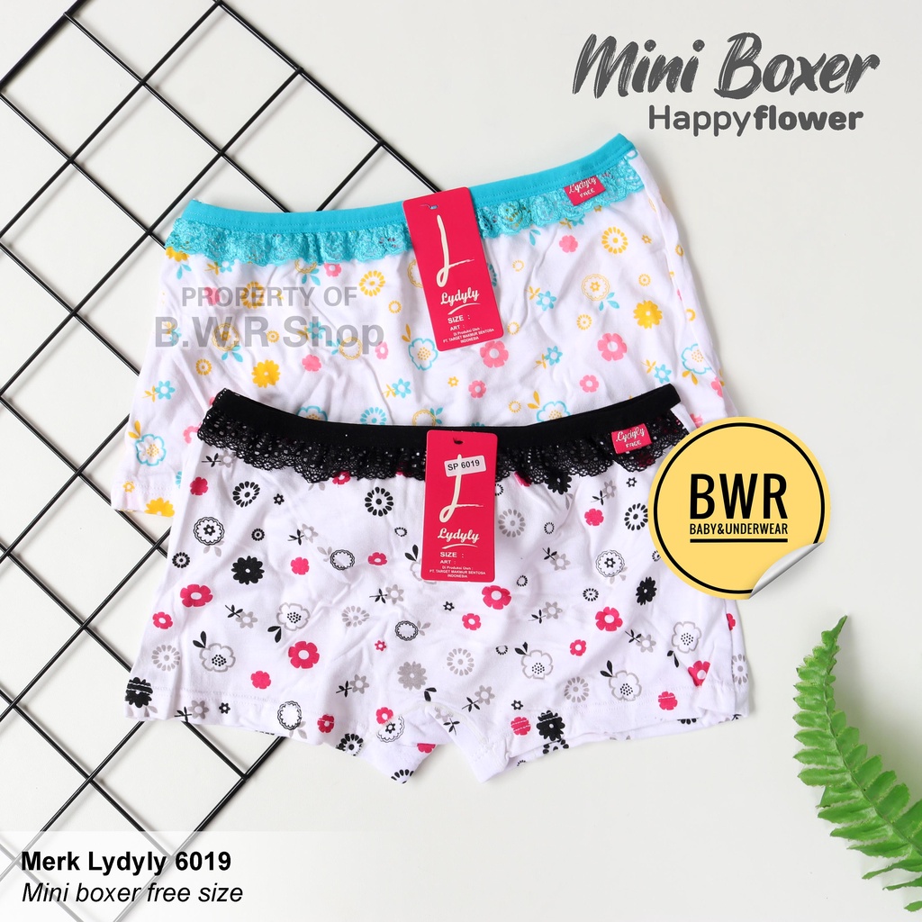 Mini Boxer Lydyly 6019 Renda Bunga / Celana Dalam Remaja Perempuan Free Size | Bwr