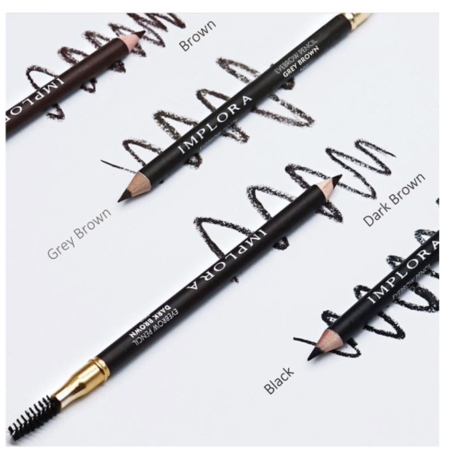 Pensil Alis IMPLORA EYEBROW PENCIL 2 in 1 Soft Eye Brow KOSMETIK