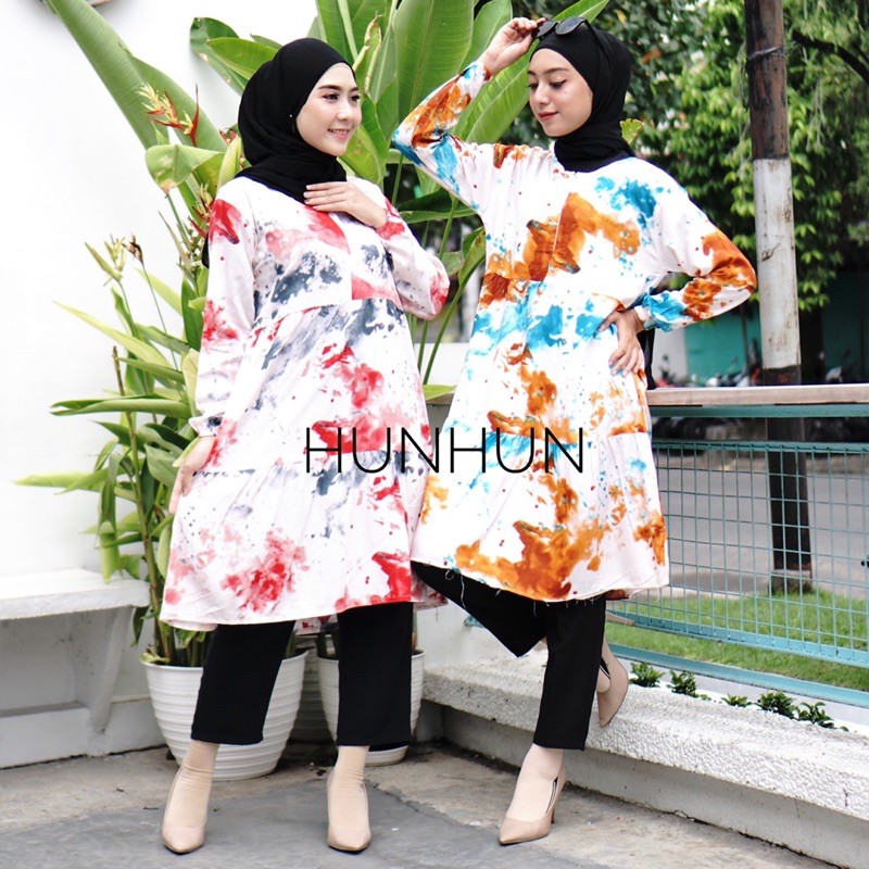 NEW YEAR SALE!! TUNIK MOCHI TIEDYE PUSATGROSIR_SOLO/TIE DYE ABSTRAK MURAH WANITA BAJU HITS SELEBGRAM