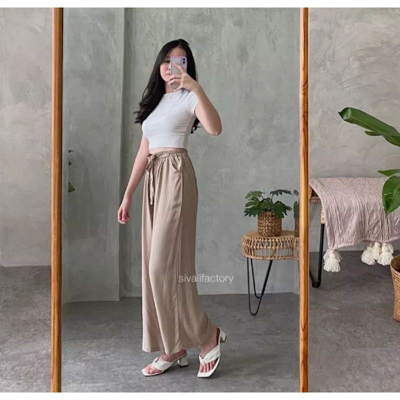 PROMO 50 RIBU DAPAT 3 PICS... CELANA KULOT POLOS WANITA/KULOT LINEN BAHAN HYGET/KULOT POLOS WANIT/CELANA POLOS WANITA TERMURAH/CELANA KULOT POLOS RIBON PANTS/KULOT TERBARU.-3