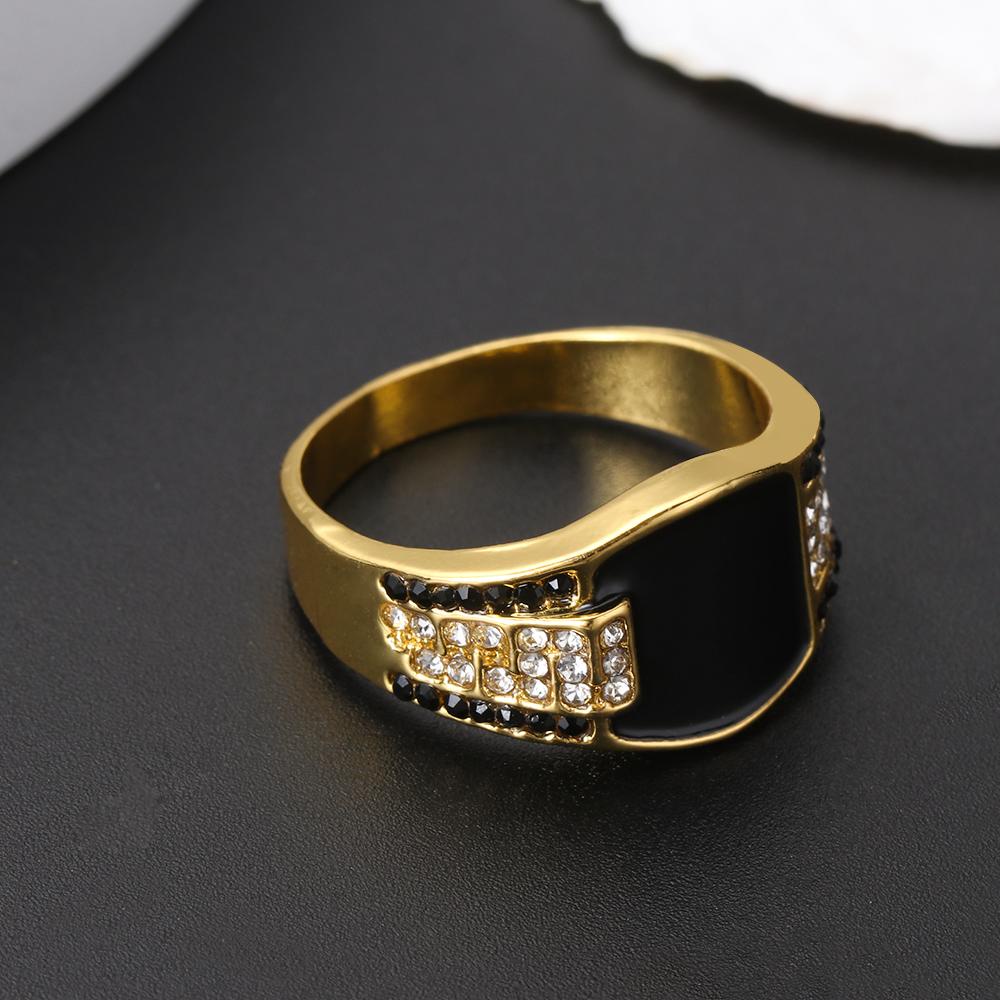 Cincin Hip Hop Nanas Wanita Pria Vintage Rock Punk Koboi Motor Biker Two-tone