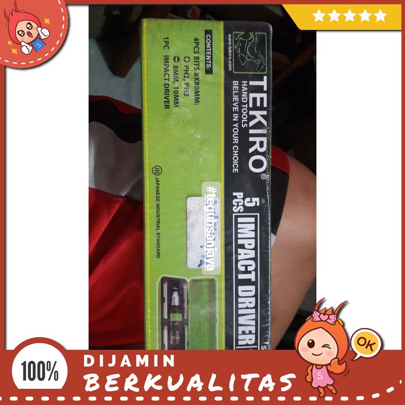 Obeng Ketok Set Tekiro / Impact Driver Set 5 Pcs Sparepart Motor Murah