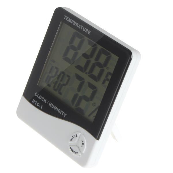 Taffware Digital Multifunction Temperature Humidity Meter + Clock Date Calender  - White - OMHR0BWH