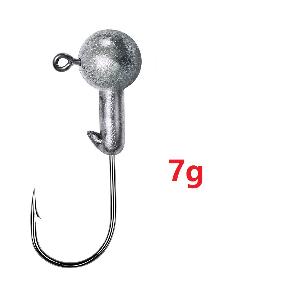 Shengyao 1Pc Jig Kail Umpan Pancing For Soft Bait Bentuk Cacing Warna Silver Fishing Hook