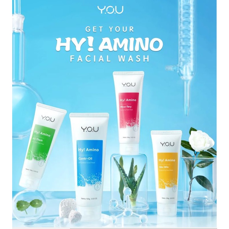 ✿ELYSABETHME✿ Y.O.U AMINO Facial wash sabun cuci muka face  pembersih wajah foam tekstur ringan anti iritasi