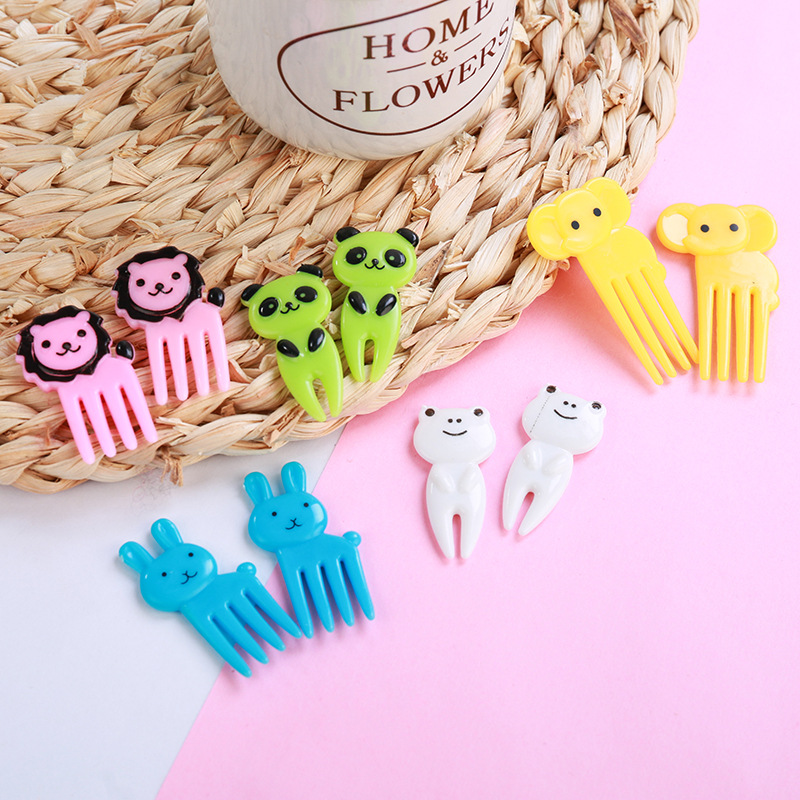 Hot Sale/10Pcs Garpu Buah Mini Animal Farm/Kartun Anak Snack Kue Dessert Makanan Fruit Pick