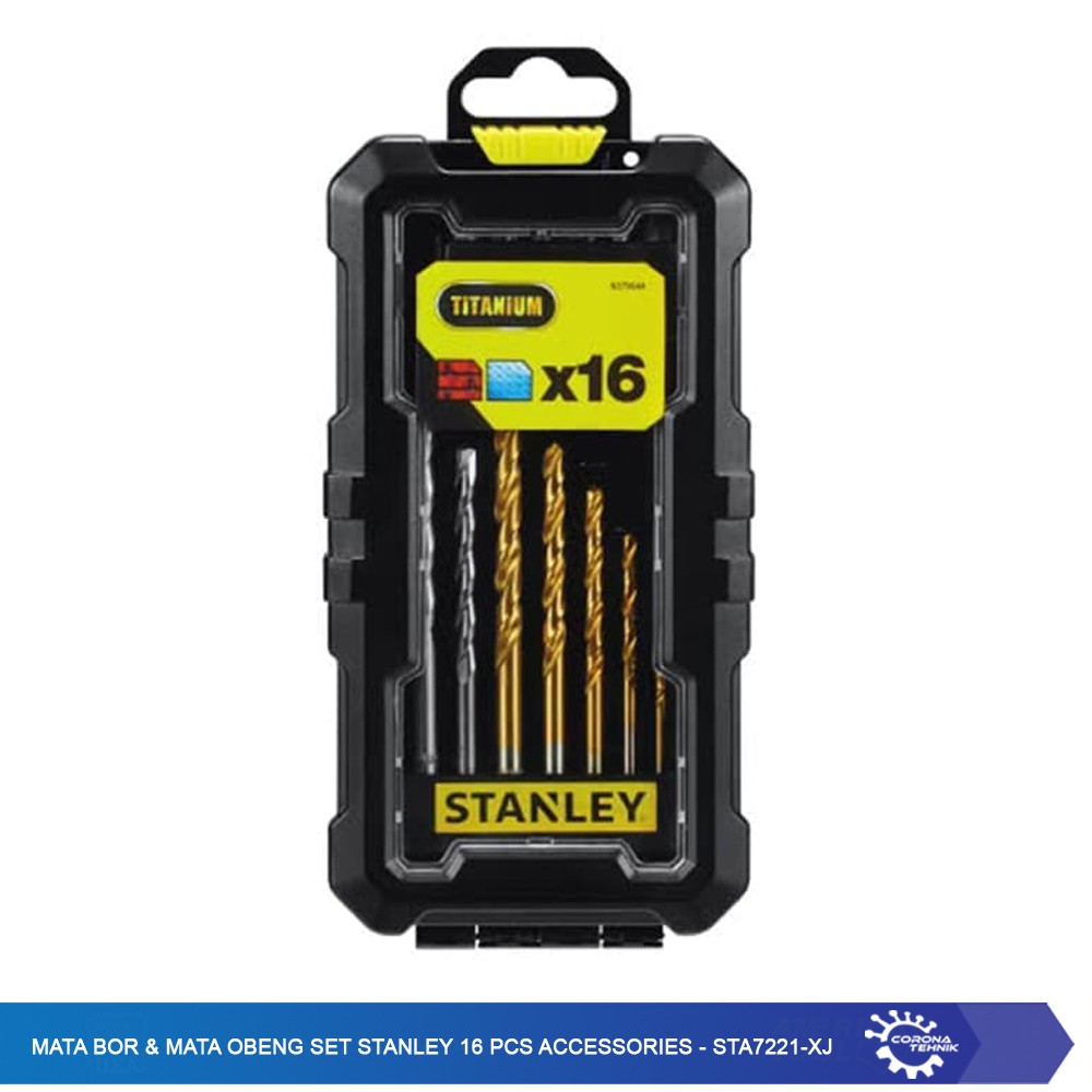 Mata Bor &amp; Mata Obeng Set Stanley 16 pcs Accessories - STA7221-XJ