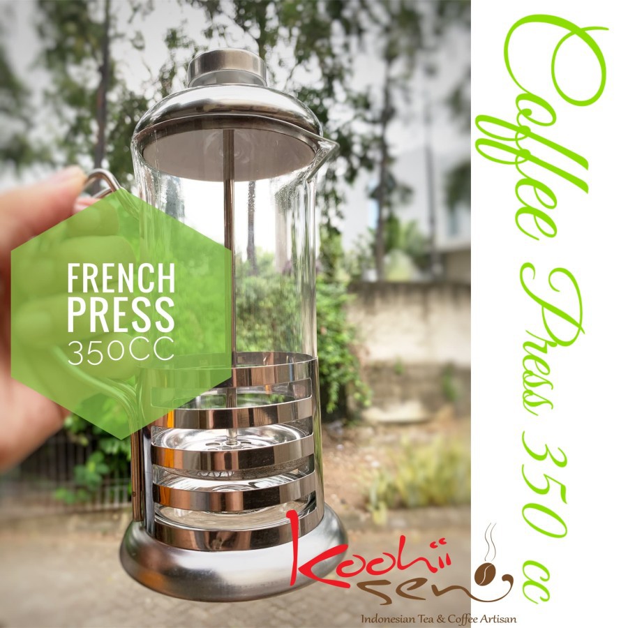 French Press 350 cc Stainless Glass Coffee press plunger