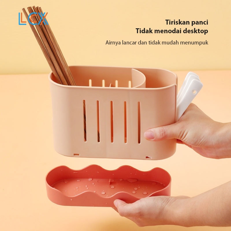 LCX Premium Cutlery Holder Tempat Sendok Garpu Drainer Rak Sendok Garpu Meja Motif Berdiri VS-67