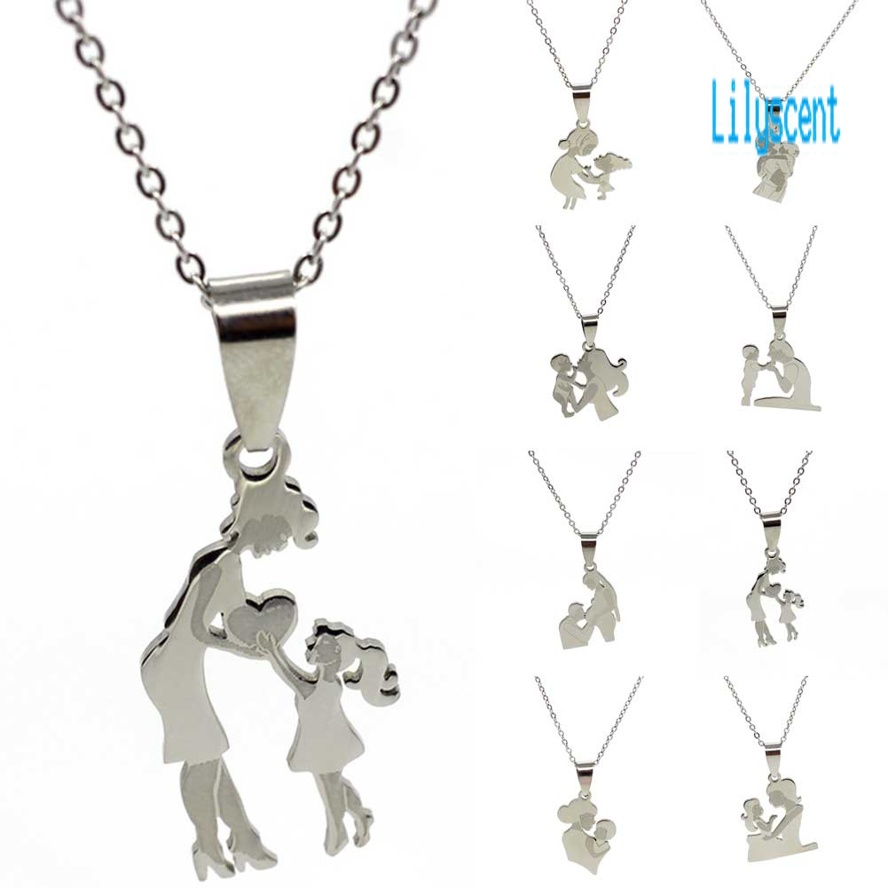 Kalung Liontin Bahan Stainless Steel Untuk Hadiah Hari Ibu