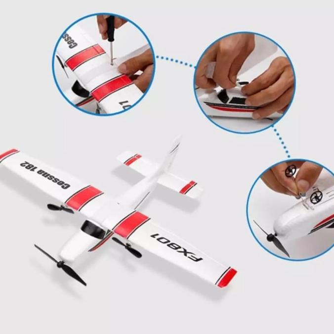 Pesawat Terbang Mainan Remote Control Rc Fx801 Cessna 182