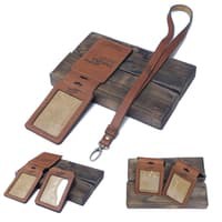 

ID Card Holder Kulit Custom Nama & Logo Model Lipat Warna CH TAN