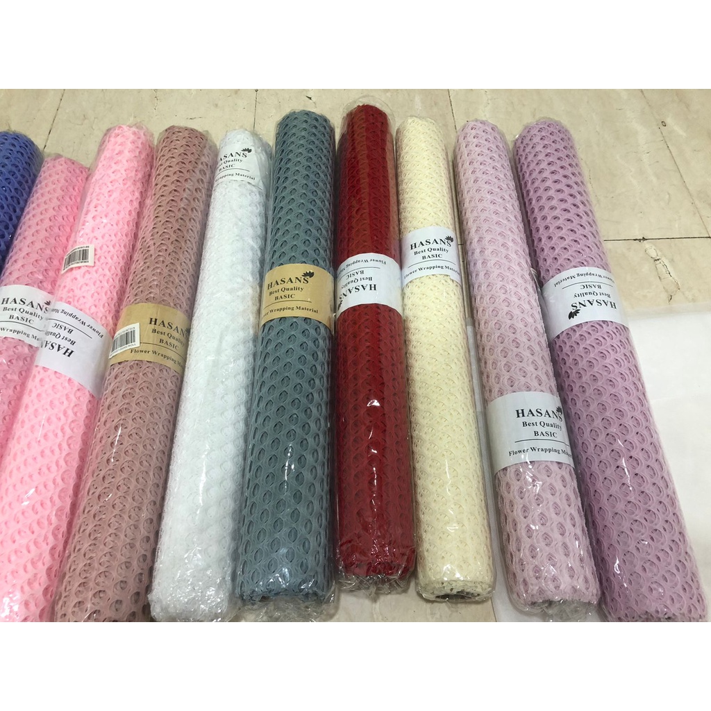 

Kertas Jaring Bucket Bunga / Flower wrapping korean circle polynet 50cm