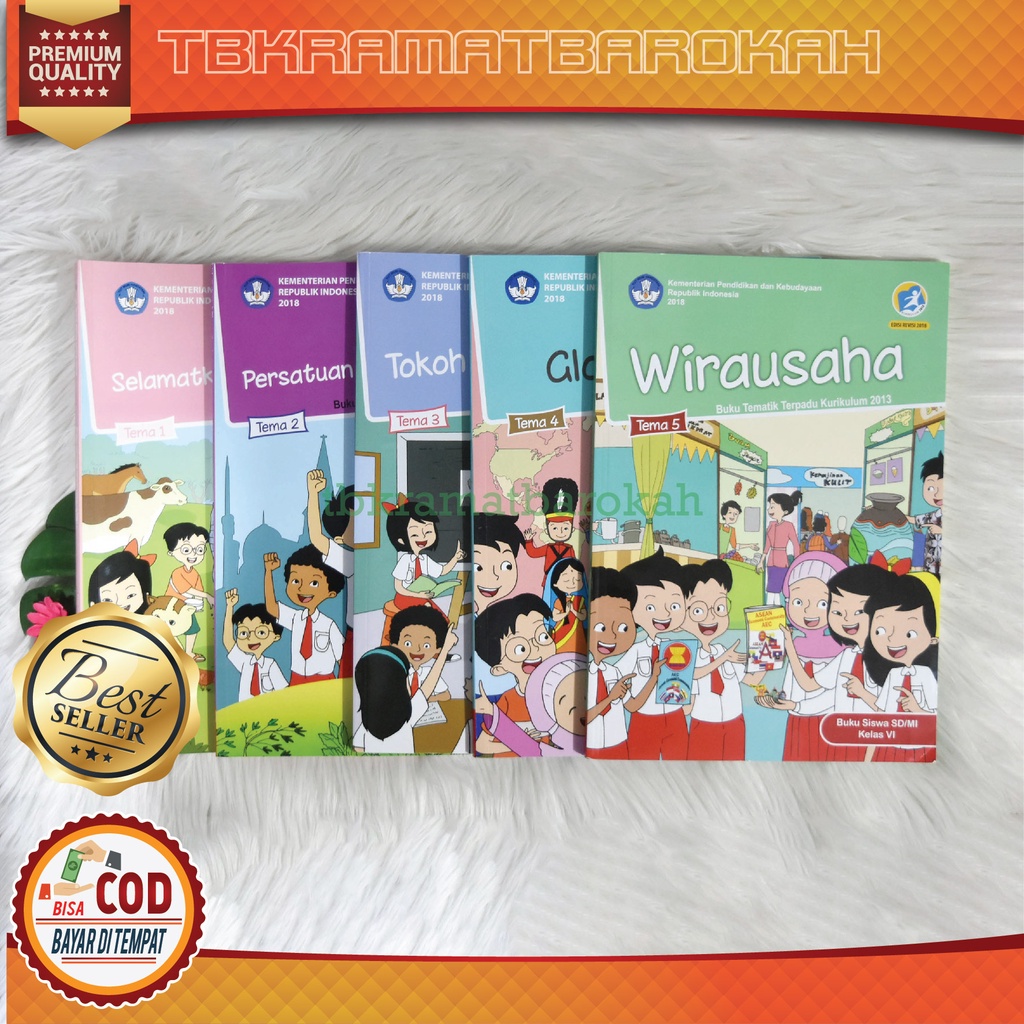 Jual Buku Tematik Dikbud Siswa SD K13 Kelas 6 Revisi Terbaru Tema 1 2 3 ...