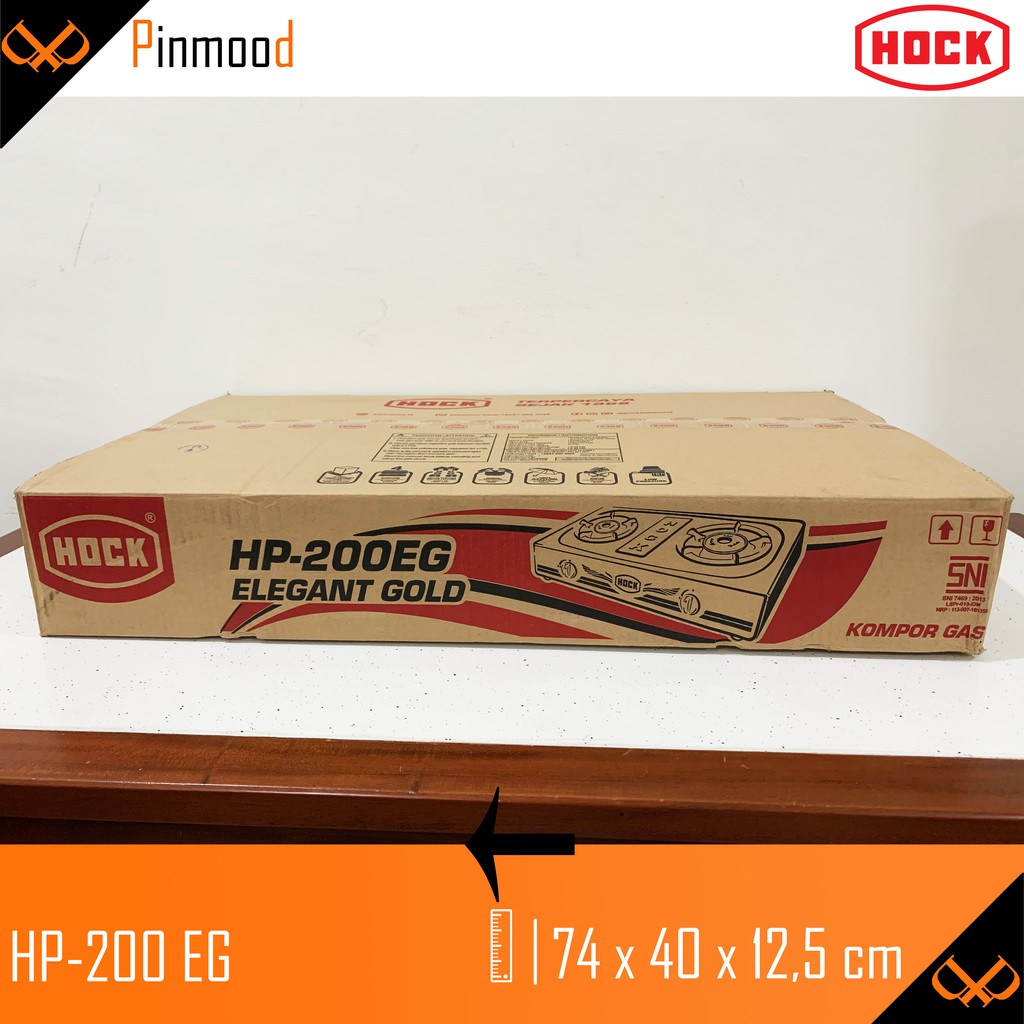 HOCK KOMPOR GAS HP-200 EG 2 TUNGKU  STAINLESS STEEL