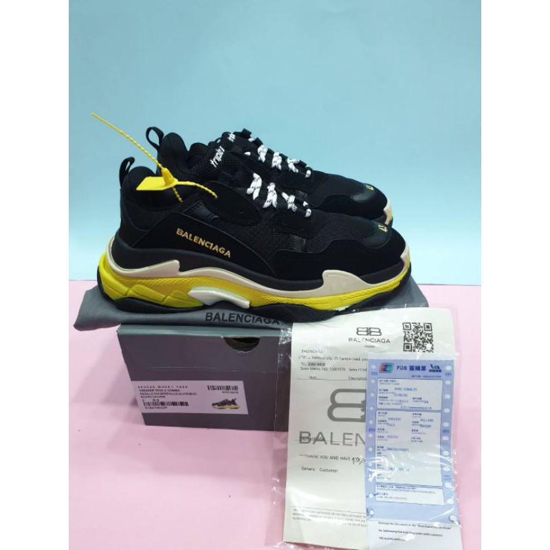 black yellow balenciaga triple s
