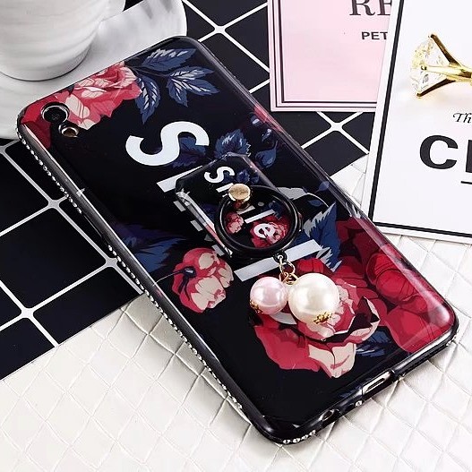 FOR OPPO A39/A57 - LUXURY LOVELY FLOWER DIAMOND WITH PEARL RING SOFT CASE CASING