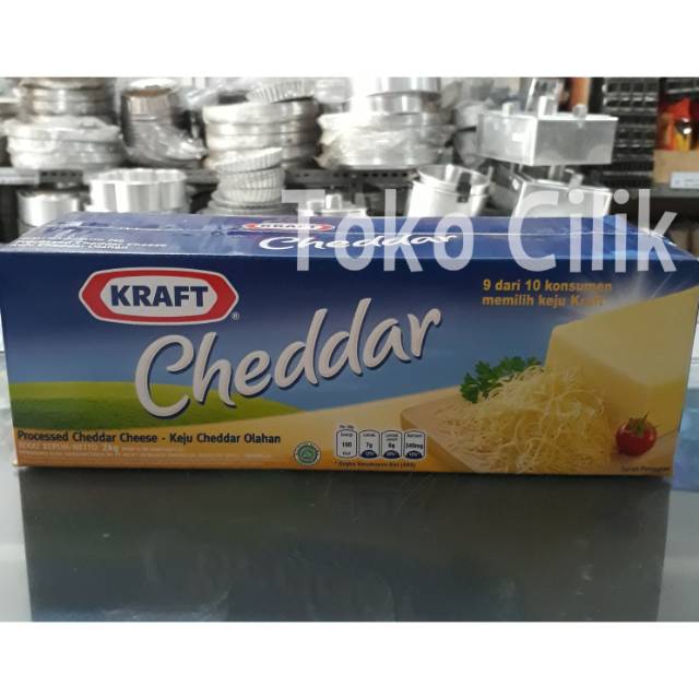 keju/kraft/2 kg/cheese/cheddar/parut/topping/makanan/kue/martabak/roti
