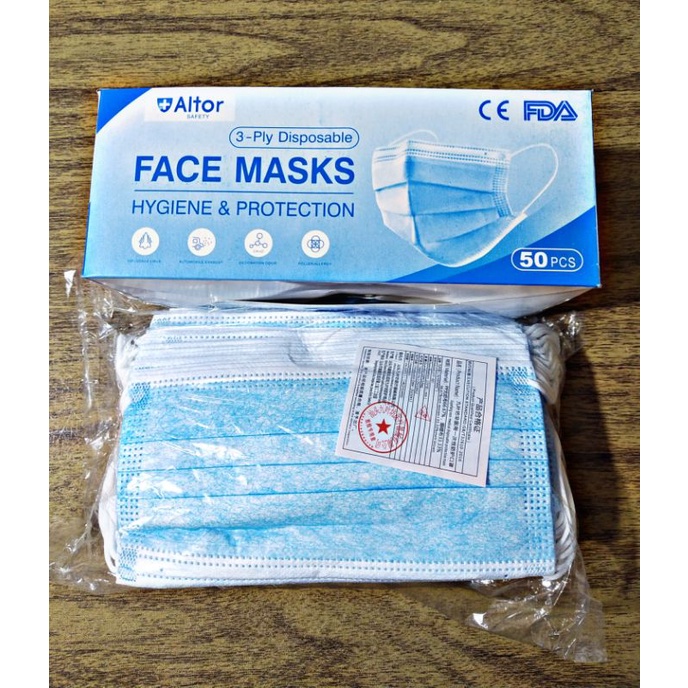 Masker Disposable Masker Murah Masker 3lapis Masker Bagus Masker Tebal Isi 50pcs 1 warna biru Altor