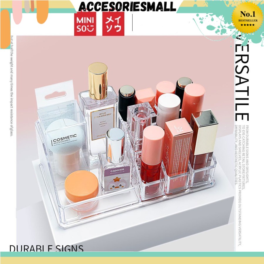 RKM02 - MINISO Rak Kosmetik - Kotak Organizer Serbaguna Akrilik
